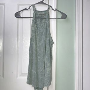 Sussan Mineral Wash High Neck Tank Top - Sage Green